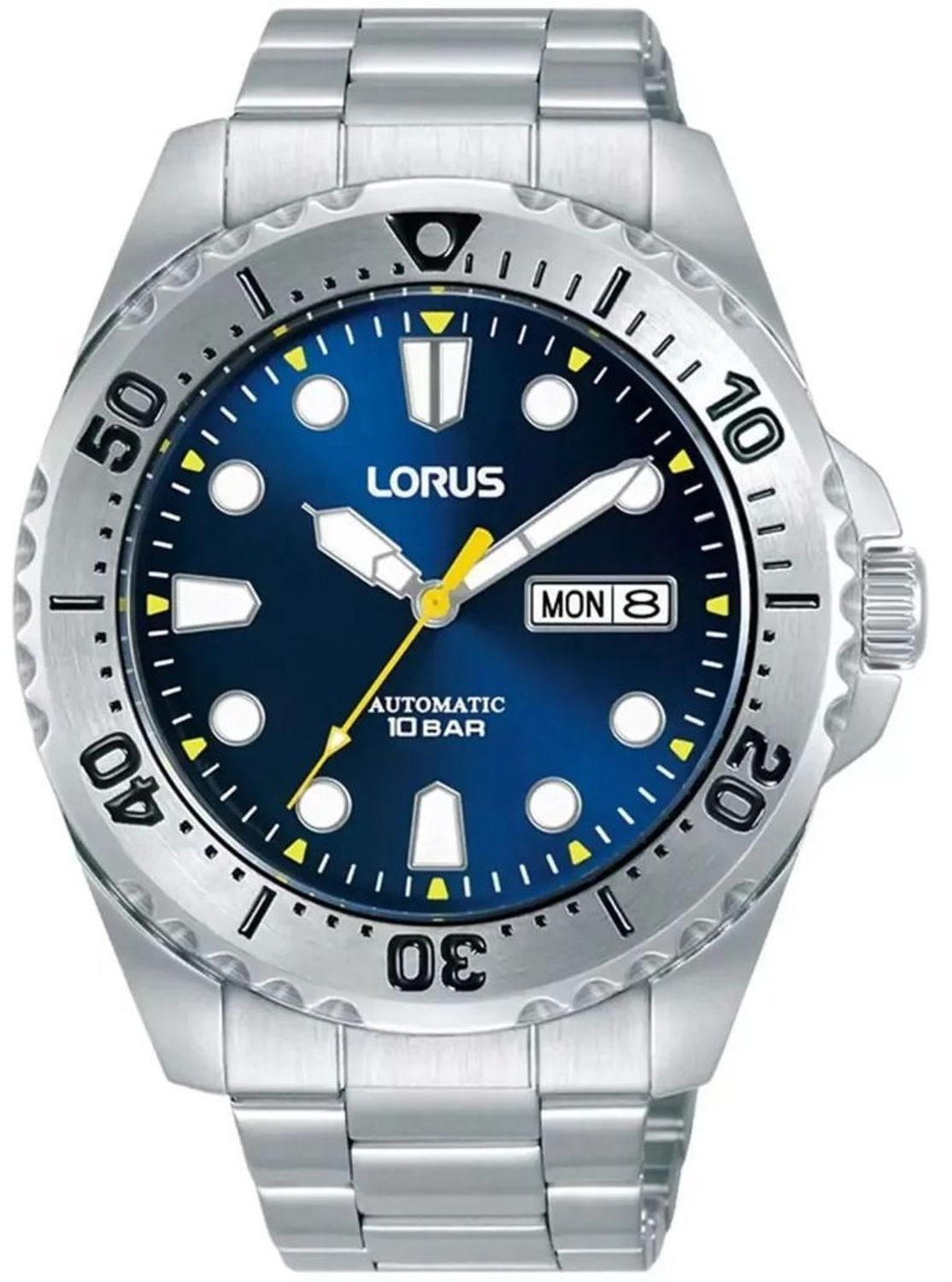 Zegarek męski Lorus RL473BX9 – Automatic, stalowa bransoleta, niebieska tarcza, 100m.jpg