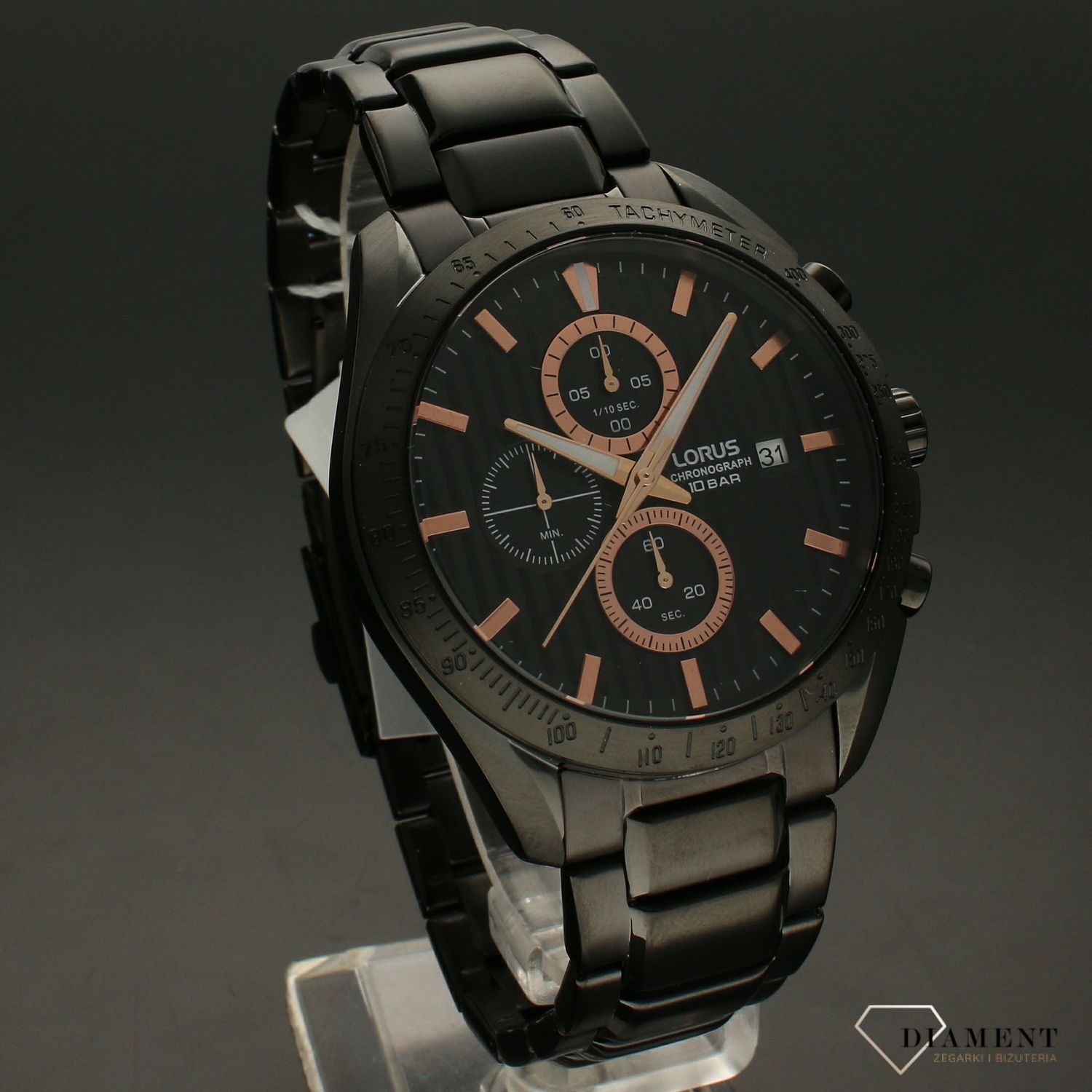 Zegarek męski LORUS na bransolecie 'Czarny Design' RM301HX9v.jpg