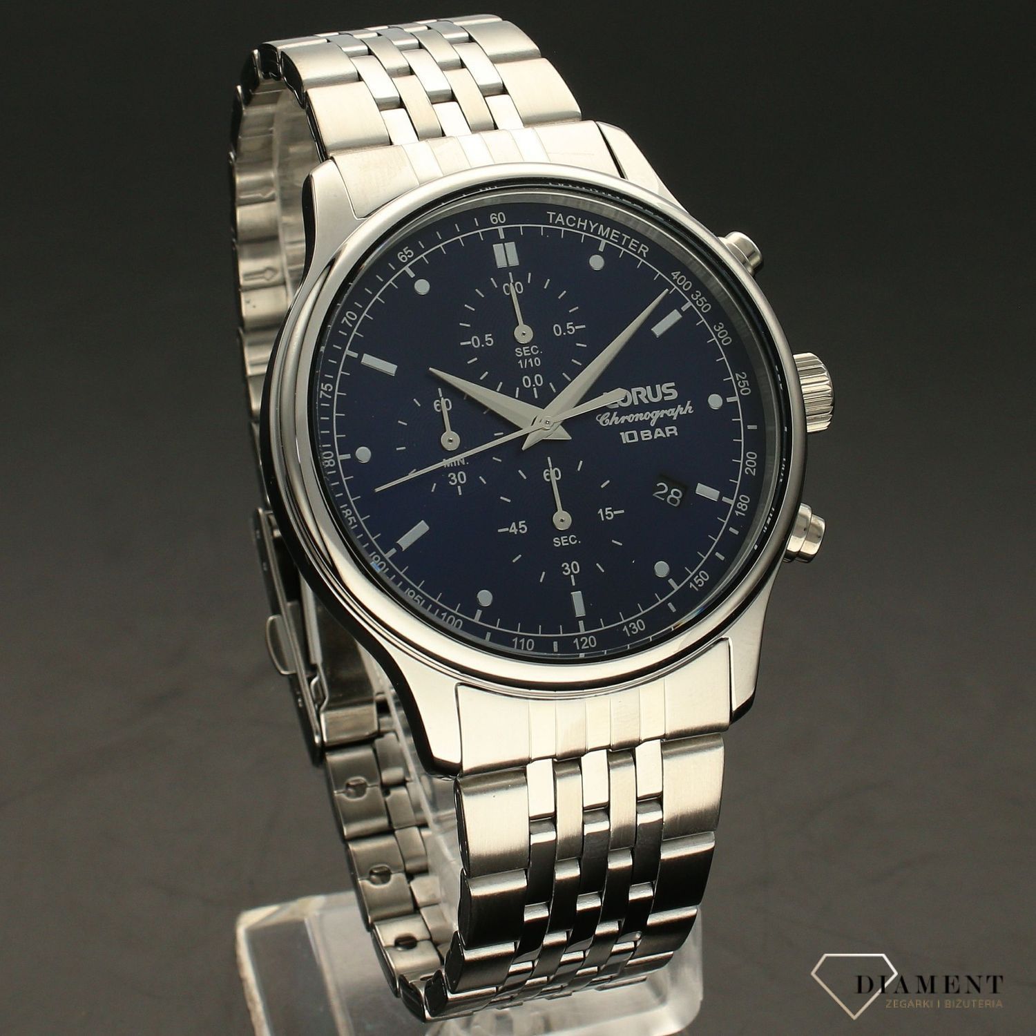 Zegarek męski na bransolecie z niebieską tarczą Lorus RM313GX9.webp