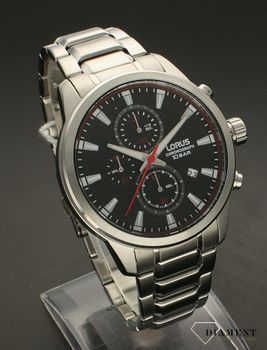 Zegarek męski Lorus na bransolecie chronograf RM327HX9.  Zegarek z funkcją chronografu ( w postaci małych tarcz, umieszczonych na tarczy głównej) jest to zegarek wzbogacony stoperem. Wygodny datownik umieszczony na tarczy (1.jpg