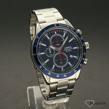 Zegarek męski ⌚ na bransolecie z chronografem Lorus RM329GX  z niebieską tarczą✓ Zegarki męskie ✓Prezent dla mężczyzny 🎁 (1).jpg
