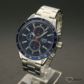Zegarek męski ⌚ na bransolecie z chronografem Lorus RM329GX  z niebieską tarczą✓ Zegarki męskie ✓Prezent dla mężczyzny 🎁 (2).jpg