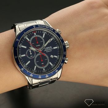Zegarek męski ⌚ na bransolecie z chronografem Lorus RM329GX  z niebieską tarczą✓ Zegarki męskie ✓Prezent dla mężczyzny 🎁 (5).jpg