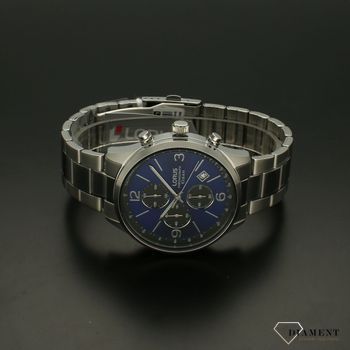 Zegarek męski LORUS Chronograph RM345HX9. Zegarek wyposażony w mechanizm kwarcowy zasilany za pomocą baterii. Zegarek męski w srebrnej kolorystyce z piękną niebieską tarczą (4).jpg