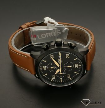Zegarek m ski Lorus br zowy pasek Czarny Chrono RM349EX9 www