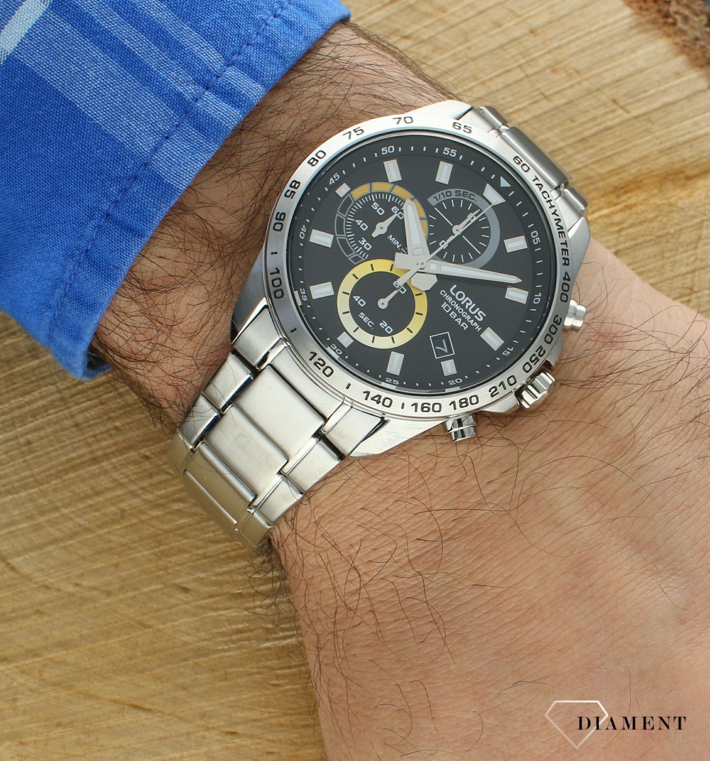 Zegarek męski Lorus Chronograph RM351JX9.  Zegarek męski na bransolecie. Zegarek Lorus z chronografem. Klasyczny zegarek męski Lorus. Zegarek męski idealny na prezent..jpg