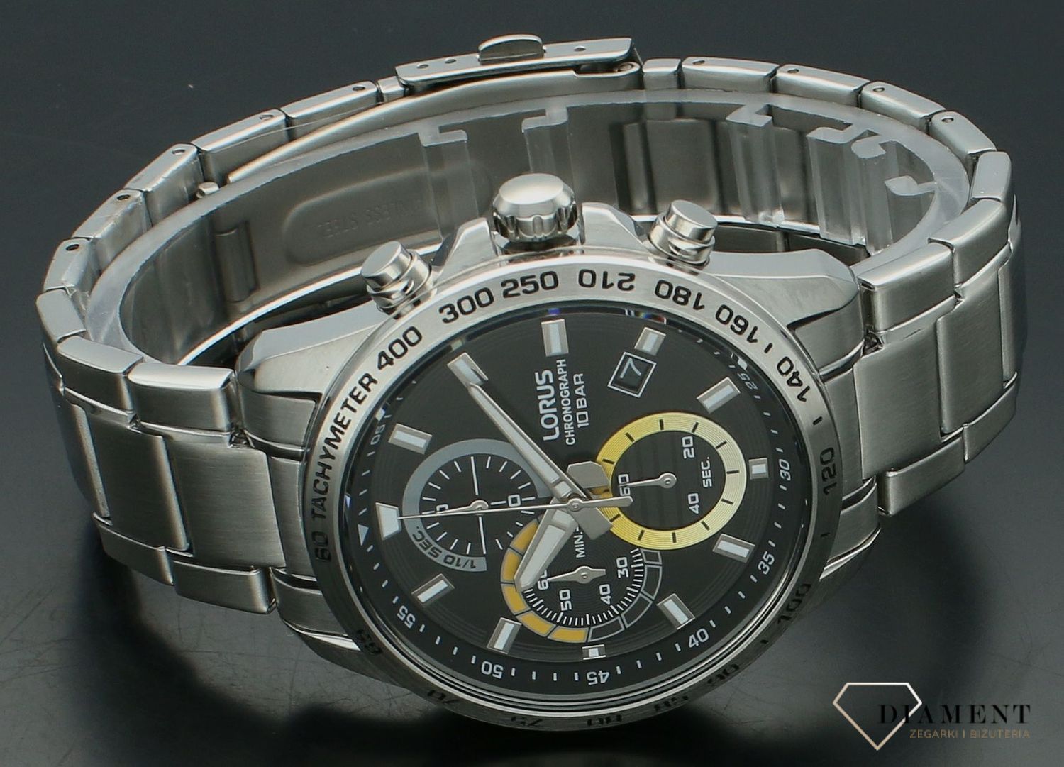 Zegarek męski Lorus Chronograph RM351JX9.  Zegarek męski na bransolecie. Zegarek Lorus z chronografem. Klasyczny zegarek męski Lorus. Zegarek męski idealny na prezent..jpg