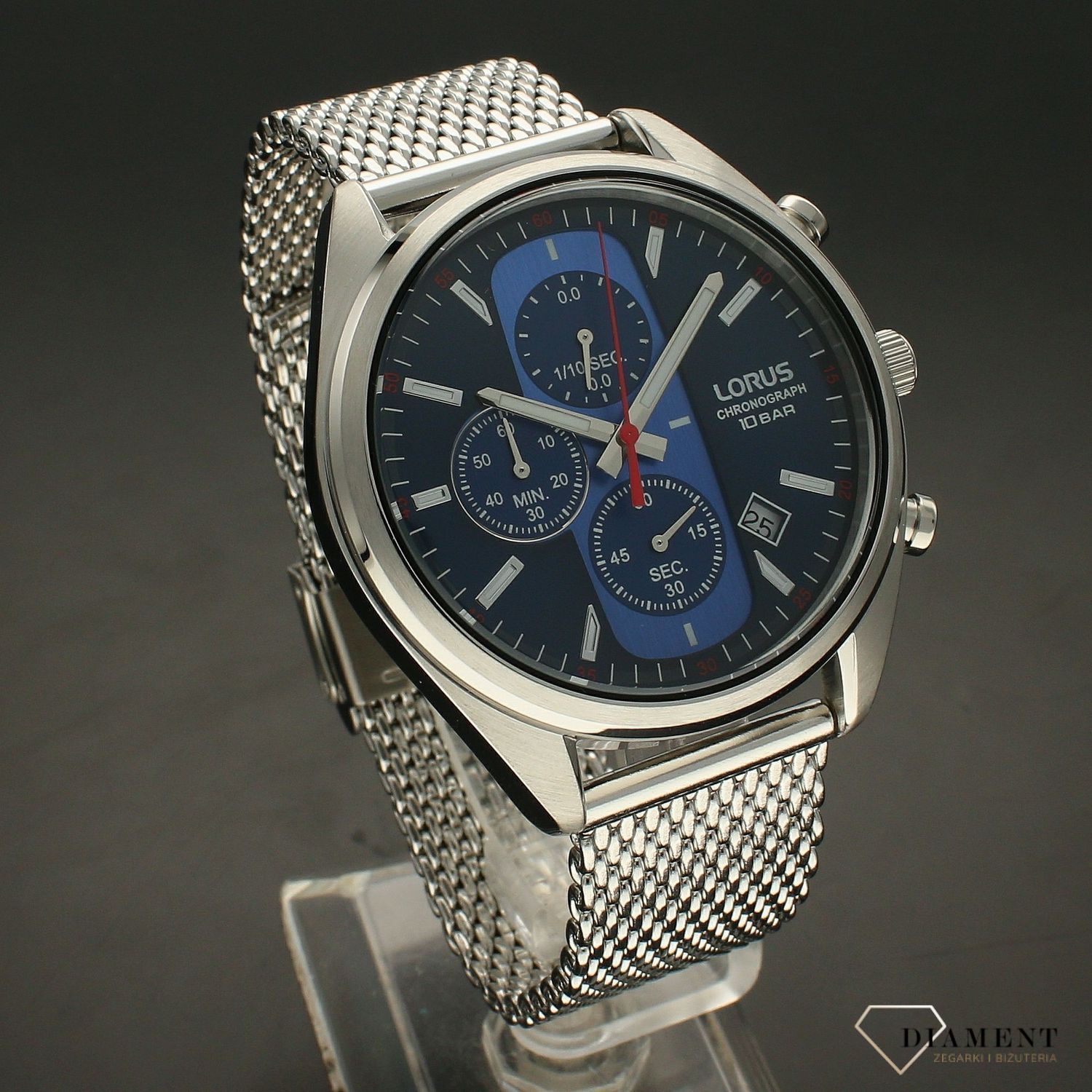Męski zegarek Lorus na siatkowej bransolecie Lorus RM353GX9.jpg