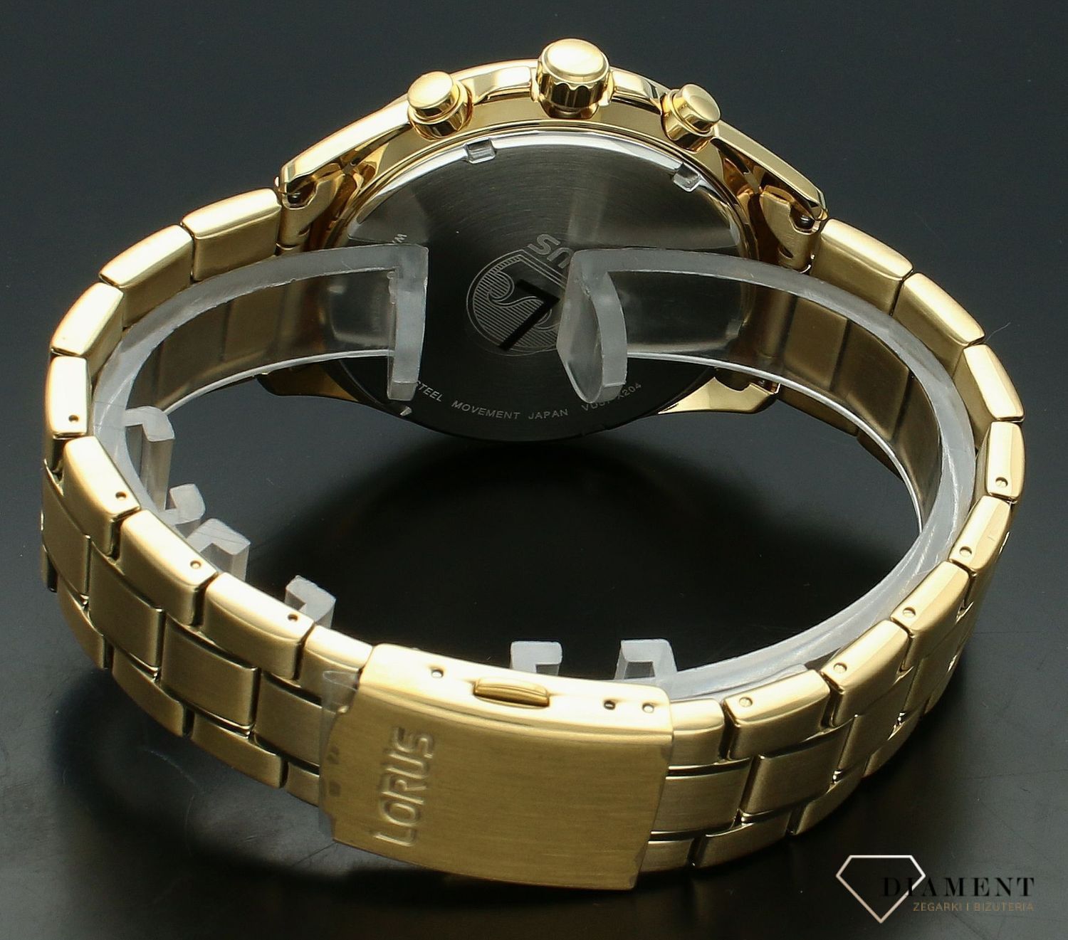 Zegarek męski Lorus na złotej bransolecie RM358HX9. Zegarek lorus dla mężczyzny. Złoty zegarek dla mężczyzny. Pomysł na prezent. Męskie zegarki w dobrej cenie. Darmowa dostawa. Zegarek z chronografem..jpg