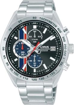 Zegarek męski Lorus RM391JX9 Sports Chronograph – stalowa bransoleta, czarna tarcza.jpg