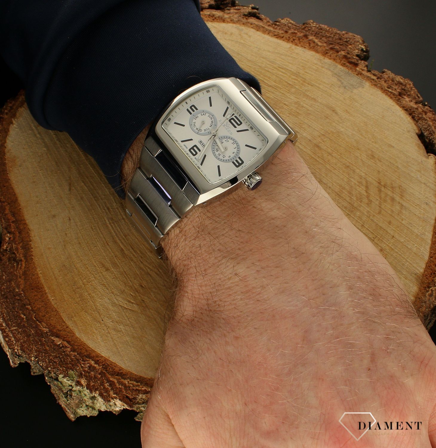 Zegarek męski Rubicon na srebrnej bransolecie RN10A78 (2).jpg