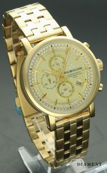 Zegarek damski Rubicon w złotym kolorze chronograf RNBD02GISX03AX (1).jpg