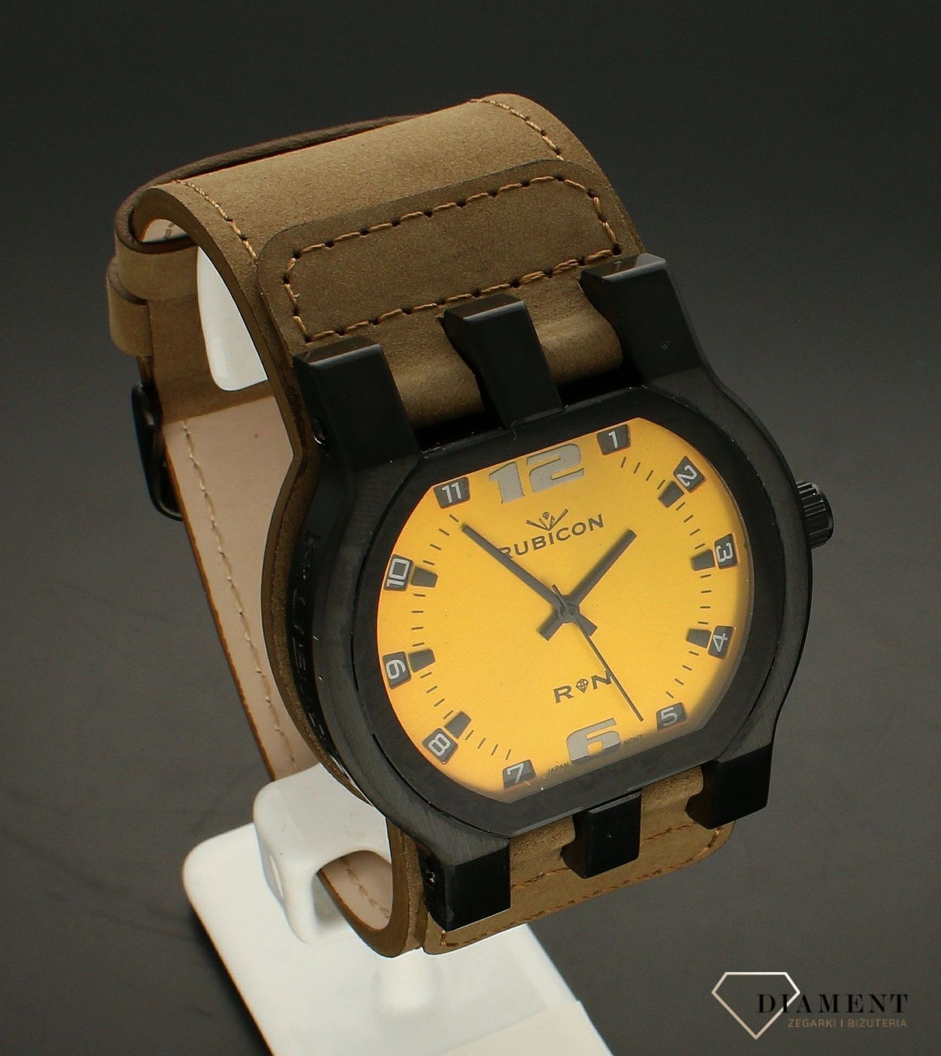 Zegarek męski na skórzanym szerokim pasku Rubicon RNCC88 (2).jpg