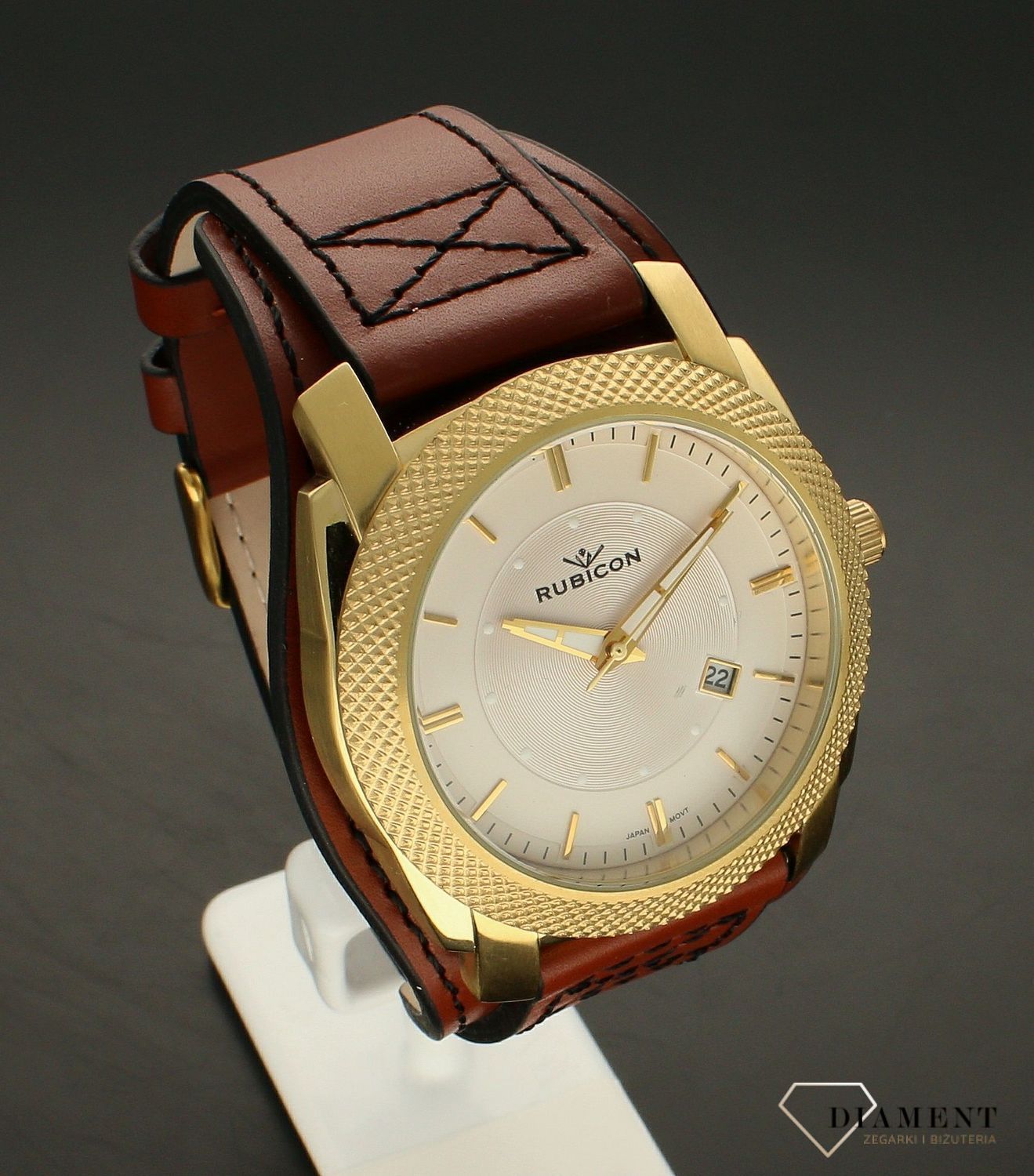 Zegarek męski na skórzanym pasku Rubicon RNCC92GISX03BX (2).jpg