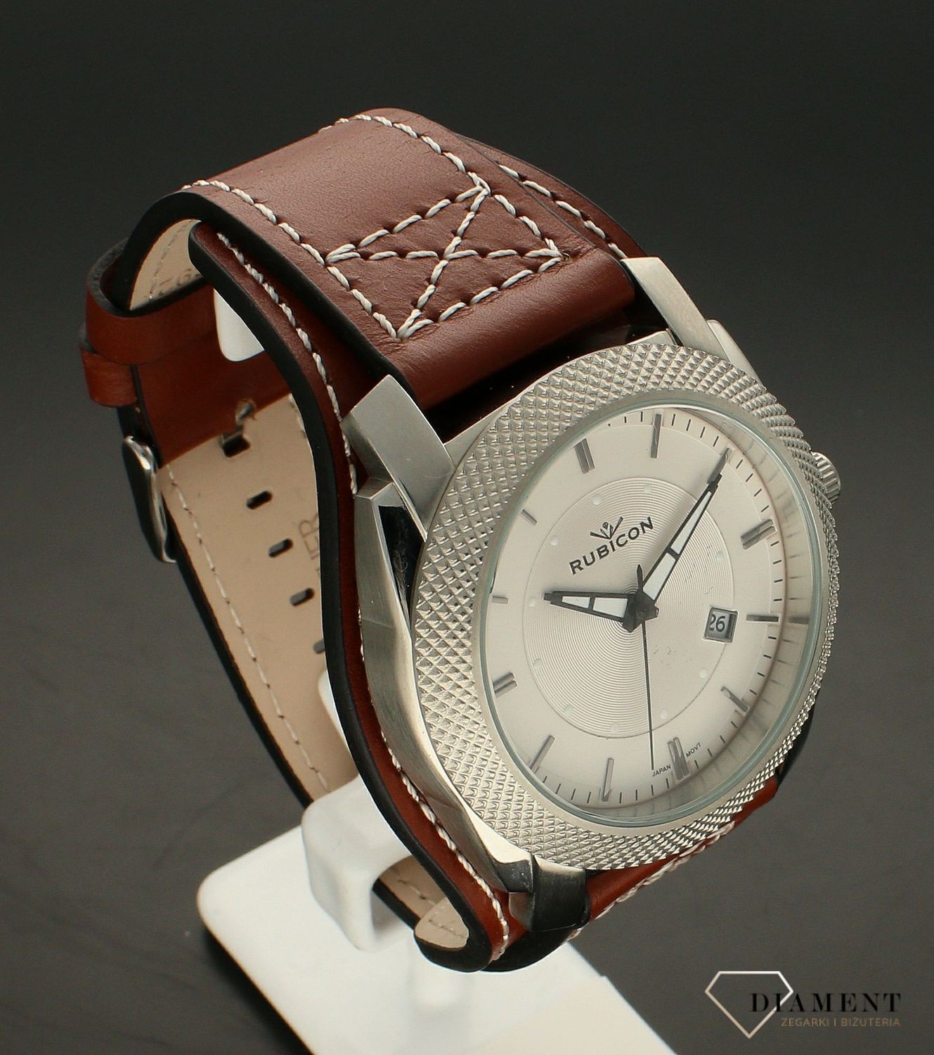 Zegarek męski na skórzanym pasku Rubicon RNCC92SISX03BX (2).jpg