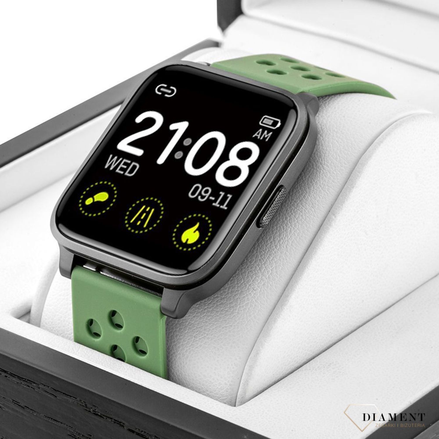 Smartwatch Rubicon z zielonym paskiem RNCE58BINX03AX (1).jpg