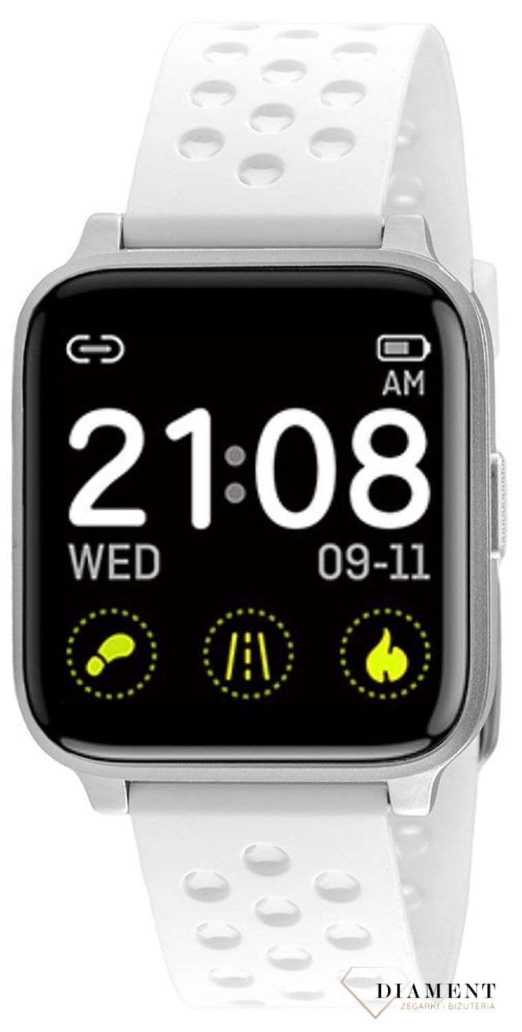 Smartwatch Rubicon z białym paskiem 'Biały sport' RNCE58SIBX03AX (2).jpg