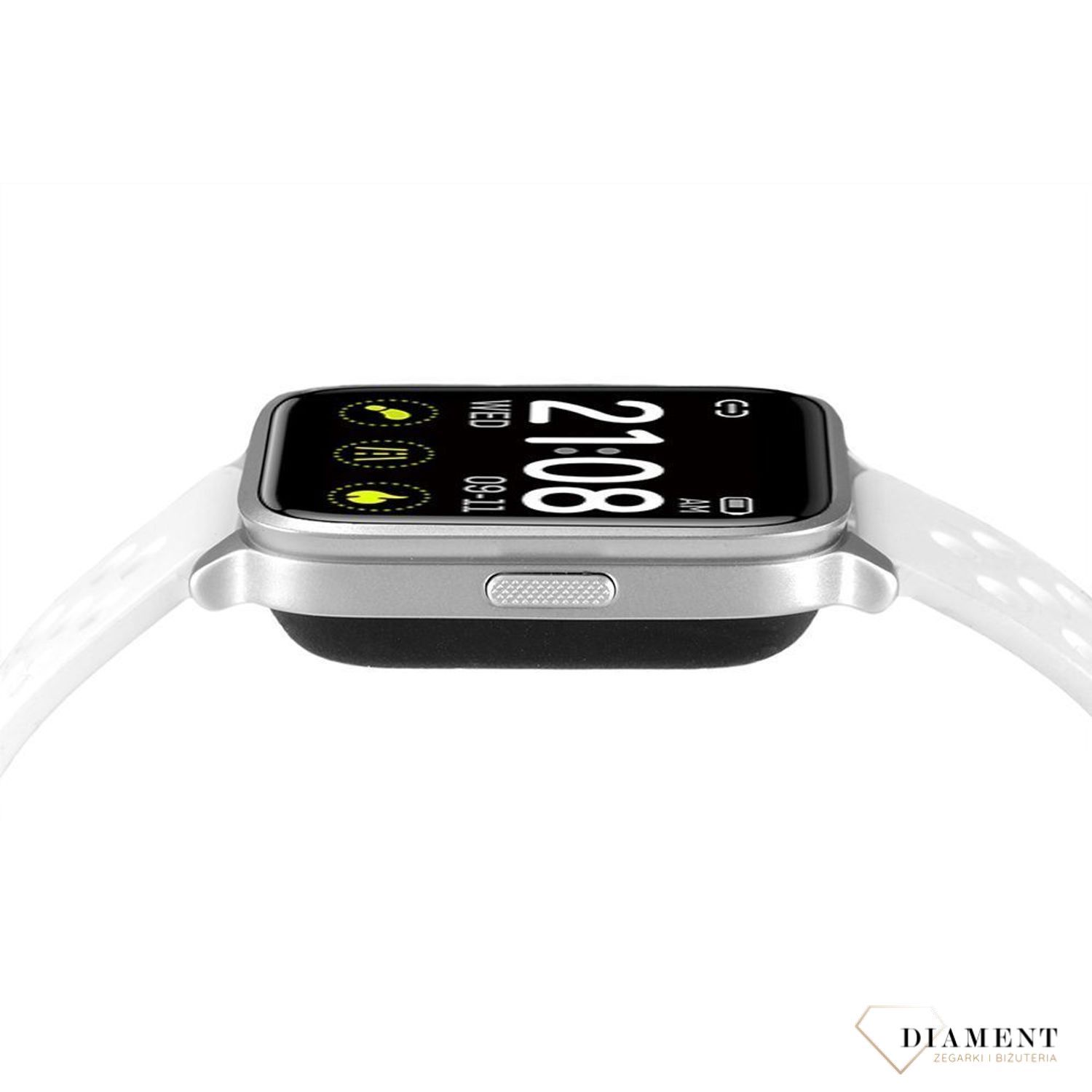 Smartwatch Rubicon z białym paskiem 'Biały sport' RNCE58SIBX03AX (2).jpg