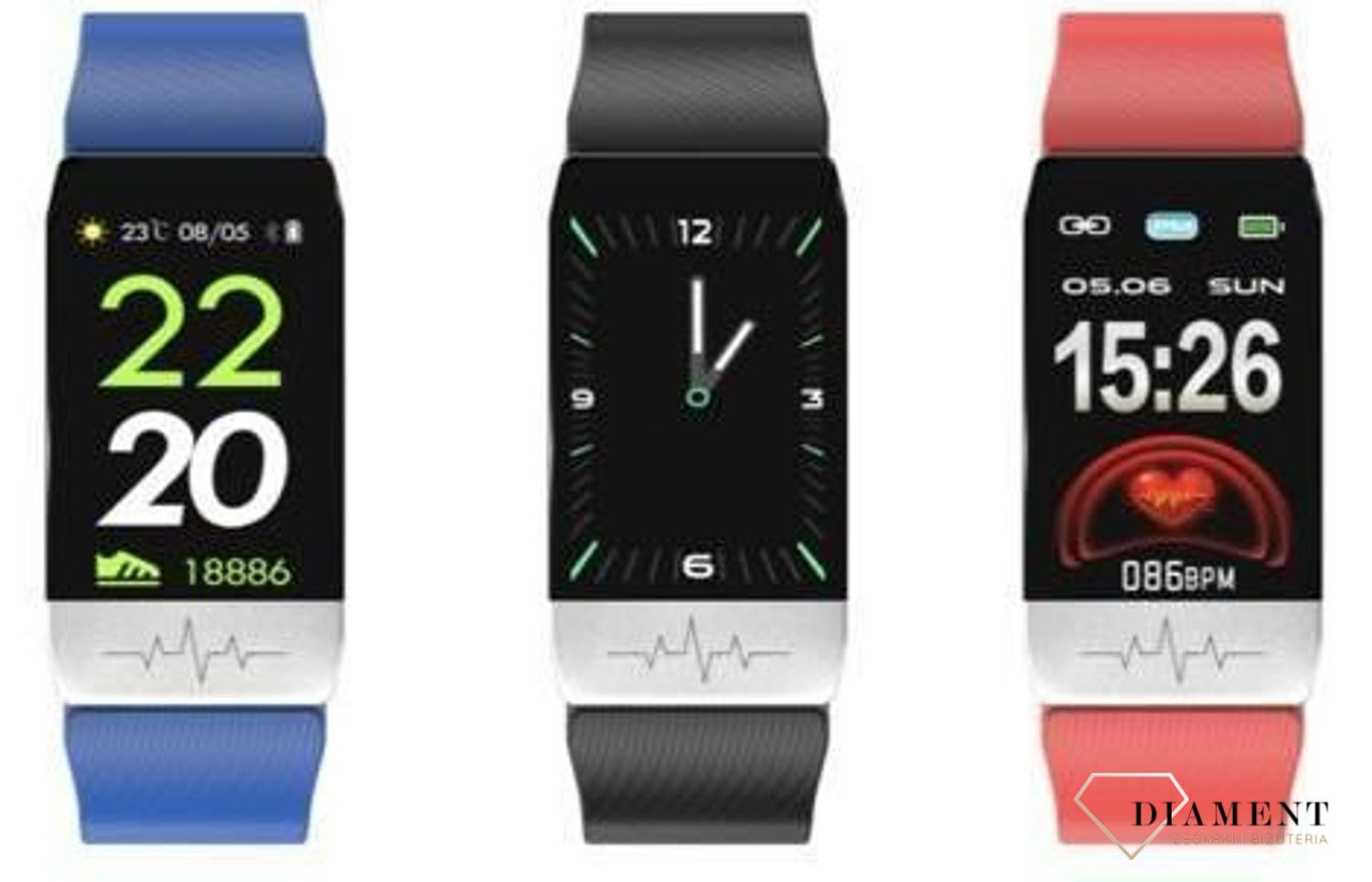 Smartwatch Rubicon cyfrowy termometr czarny RNCE60. Smartwatch posiada 2 paski w zestawie. ⌚✓ Bluetooth ✓v (1).jpg