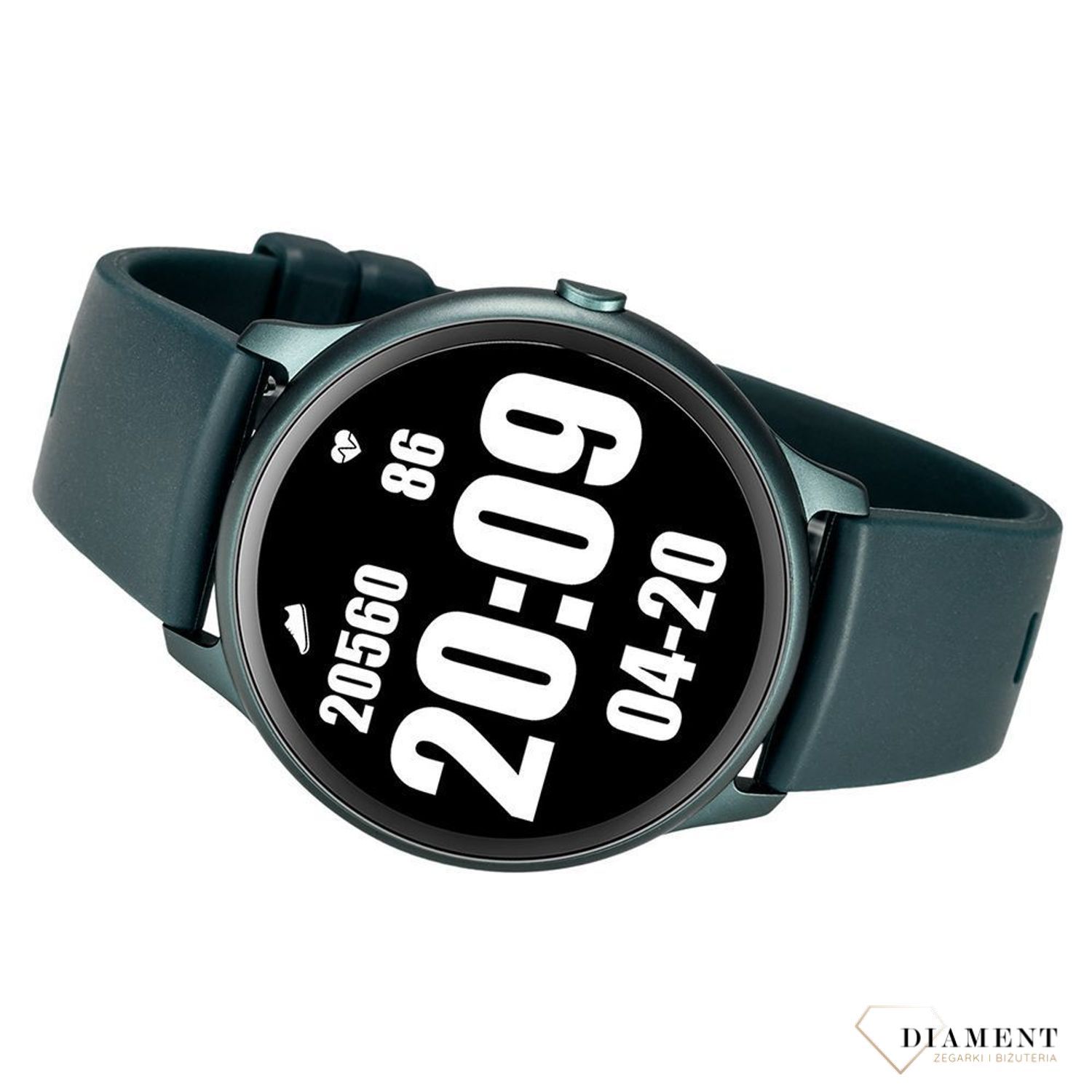 Smartwatch Rubicon na  pasku w kolorze morskiej zieleni 'Morska głębia' RNCE61DIBX05AX (2).jpg