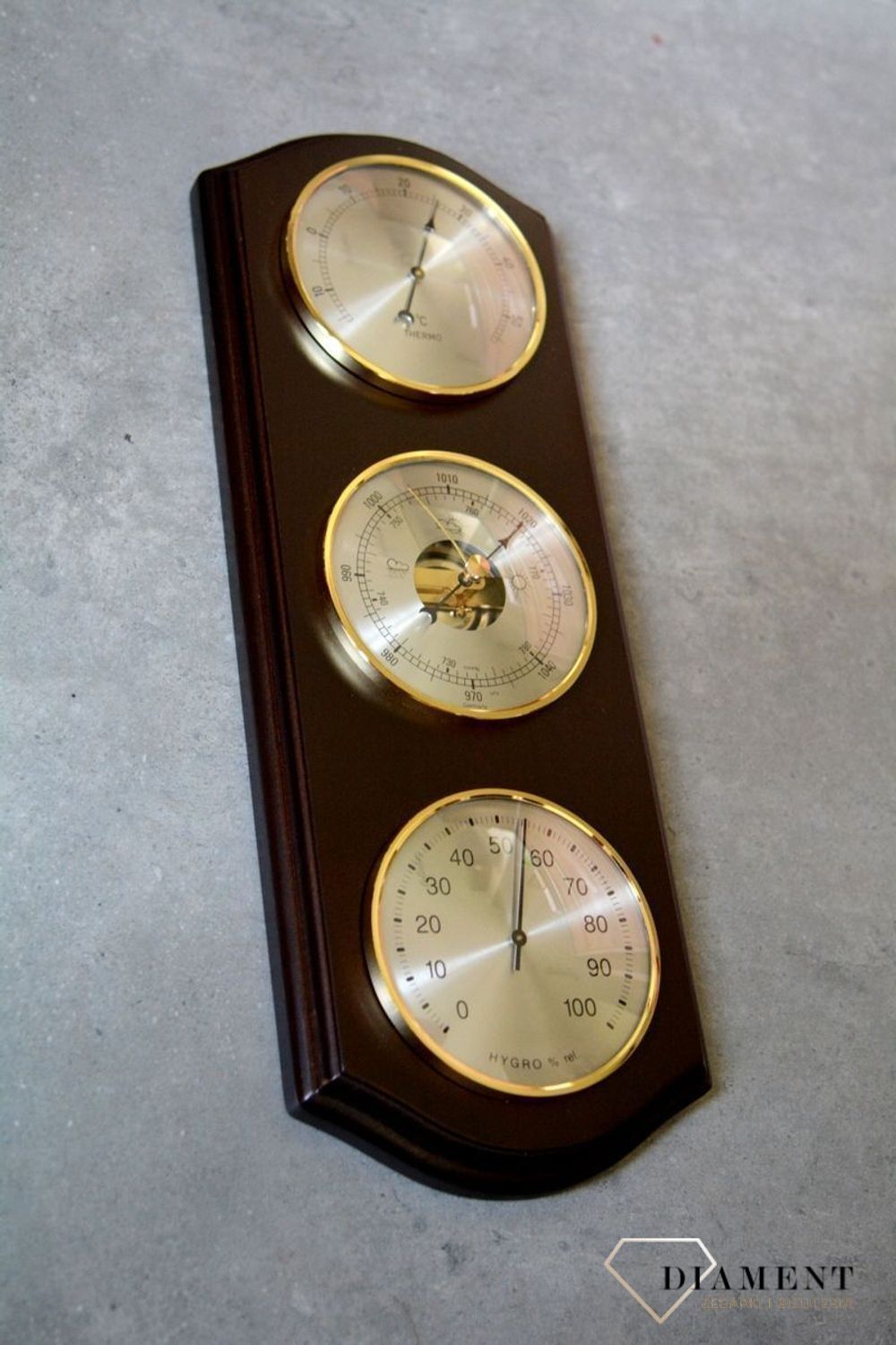 Drewniana stacja pogody Barometr Termometr Higrometr kolor wenge ROBERT2-010 (2).JPG