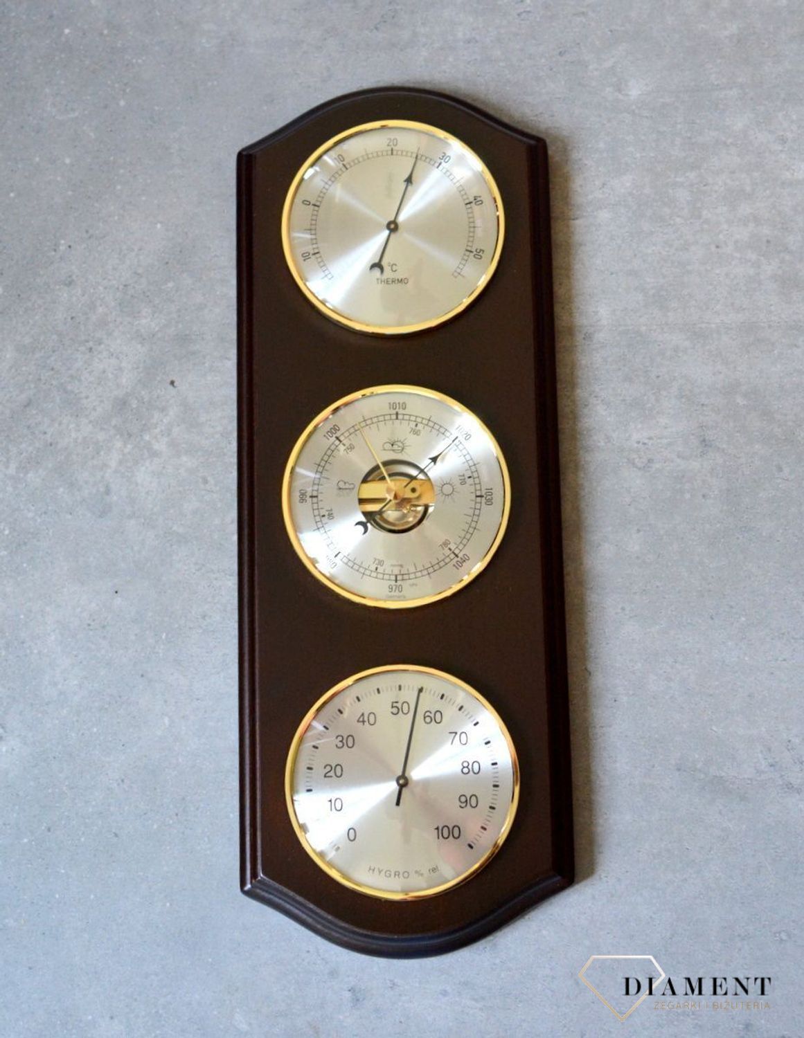Drewniana stacja pogody Barometr Termometr Higrometr kolor wenge ROBERT2-010 (2).JPG