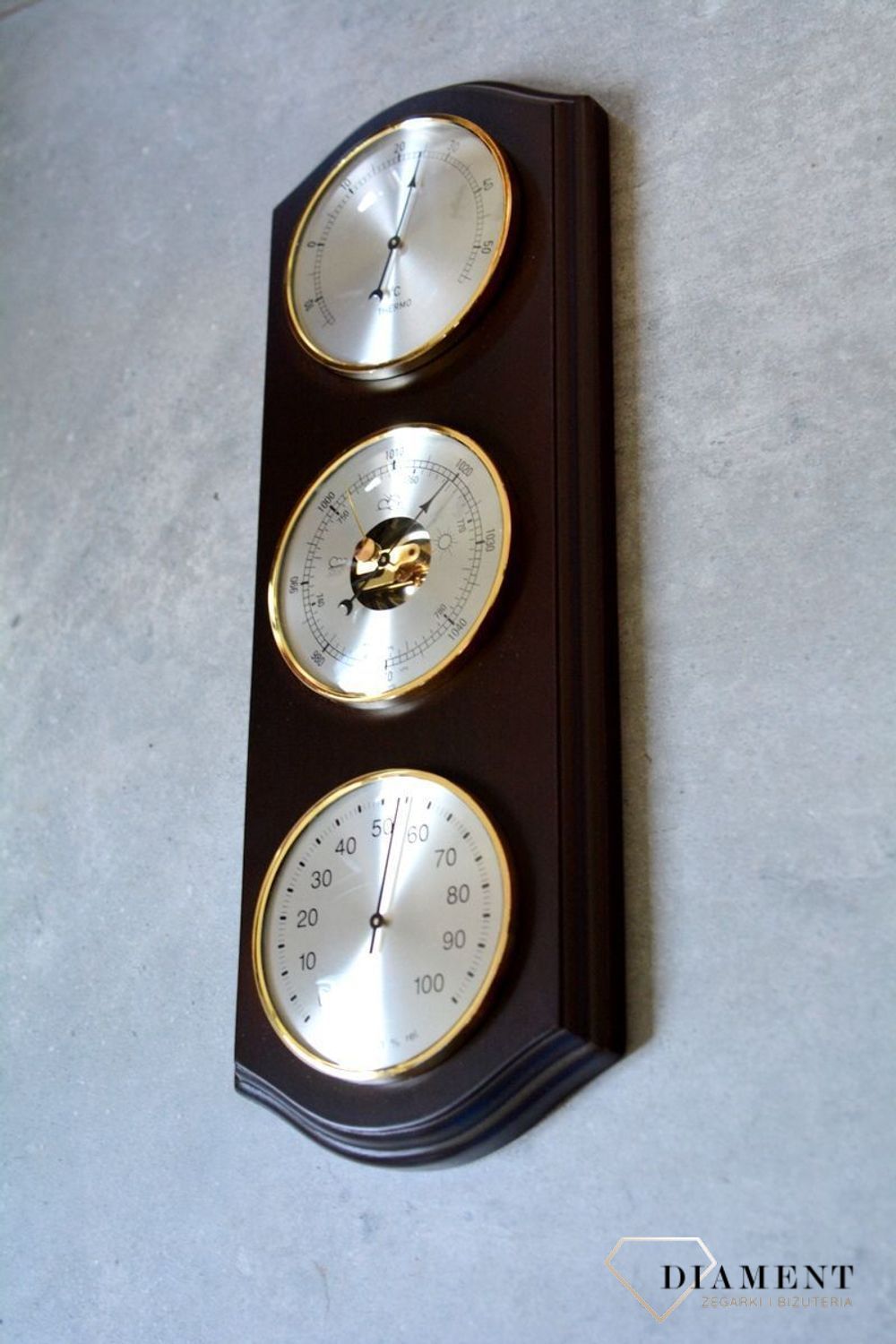 Drewniana stacja pogody Barometr Termometr Higrometr kolor wenge ROBERT2-010 (2).JPG
