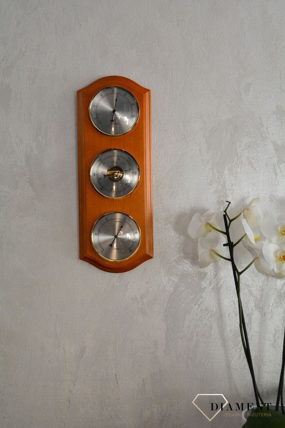 Drewniana stacja pogody Barometr Termometr Higrometr 'Drewno Sosna' ROBERT2-06 (5).JPG