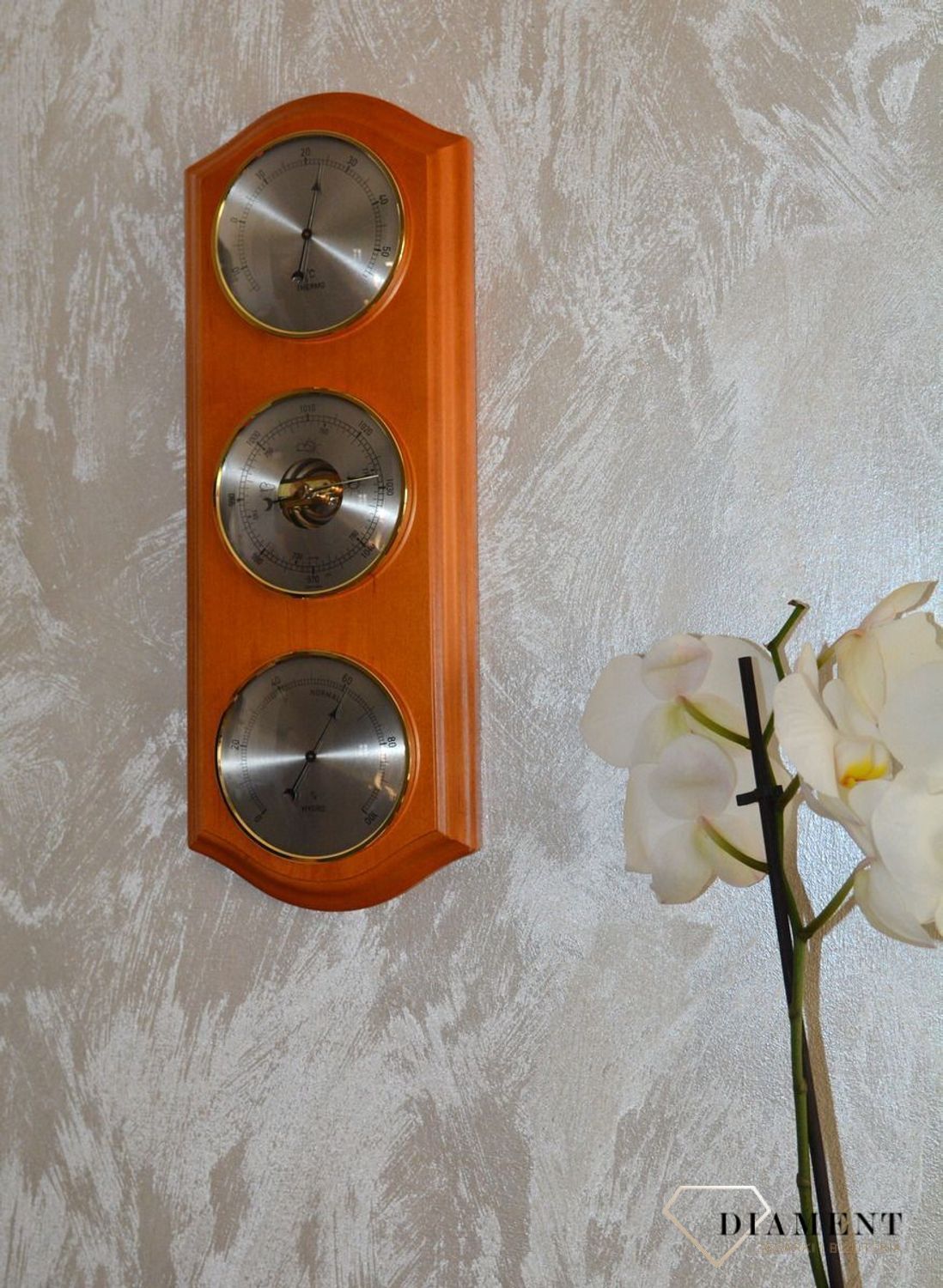 Drewniana stacja pogody Barometr Termometr Higrometr 'Drewno Sosna' ROBERT2-06 (5).JPG