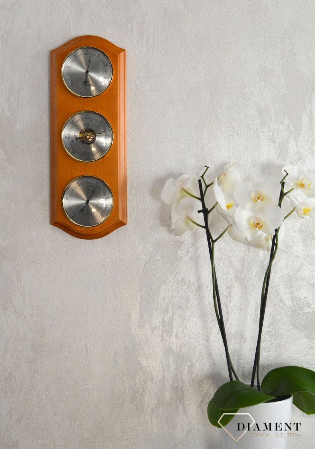 Drewniana stacja pogody Barometr Termometr Higrometr 'Drewno Sosna' ROBERT2-06 (5).JPG