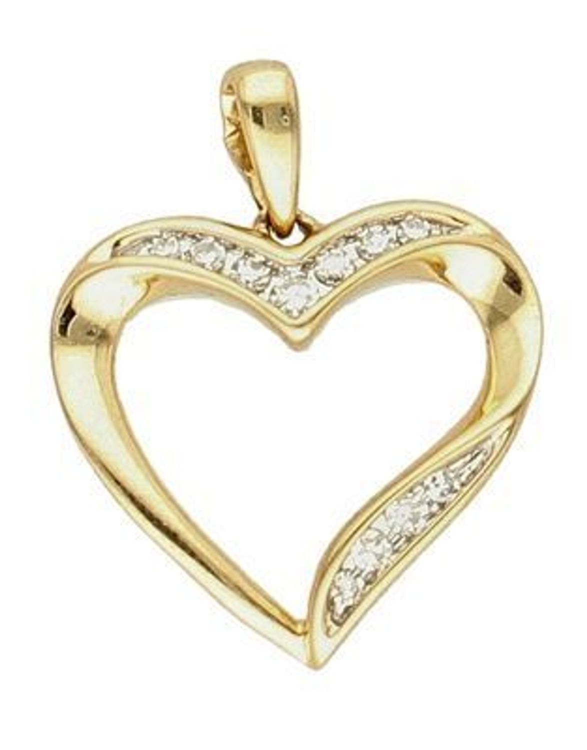 Zawieszka złota Kontur Serduszka  z 11 Diamentami 585 RP16013Y.jpg