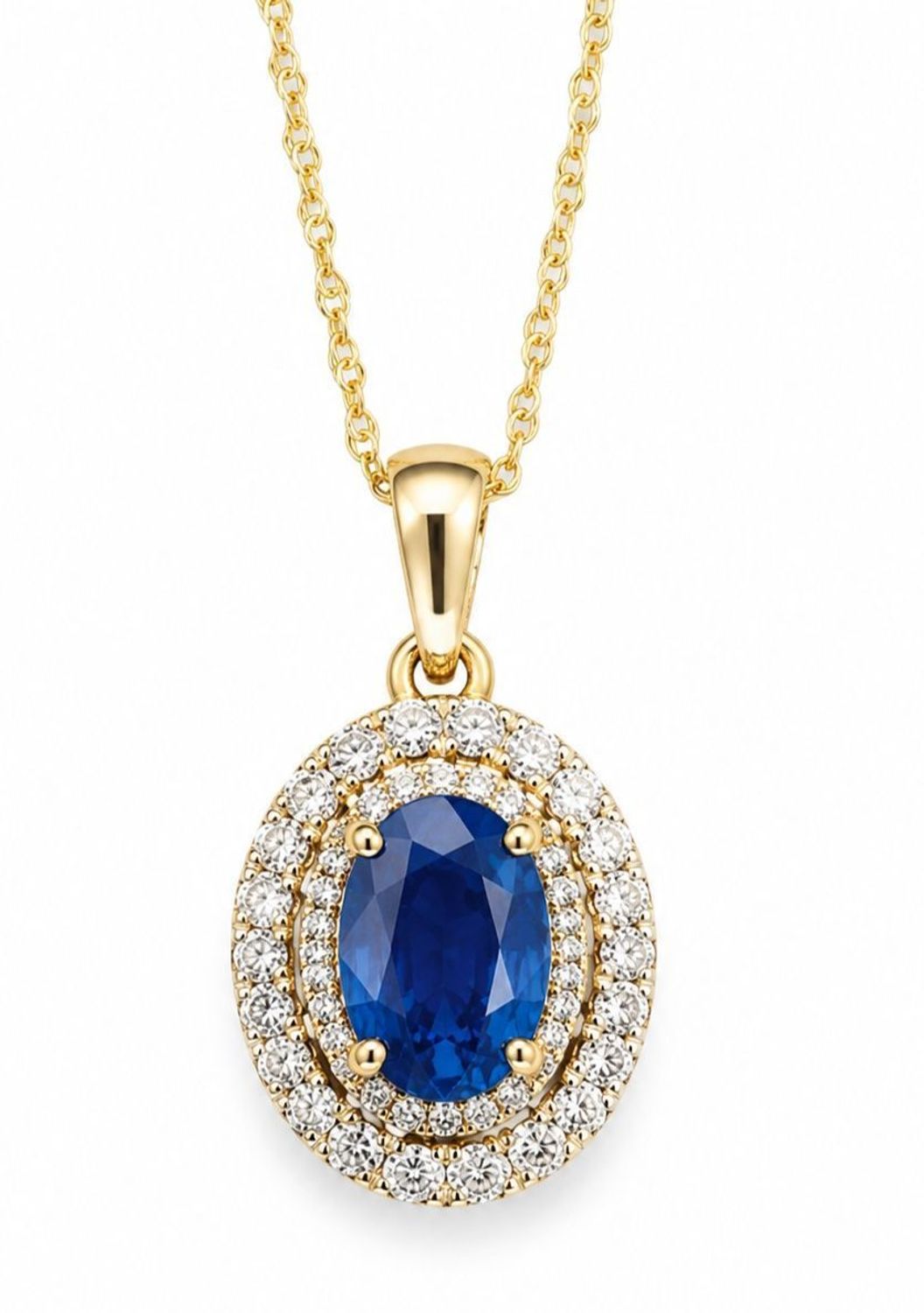 Złota zawieszka  Szafir otulony Diamentami  585 DIAMENT RP217SAPYdf.jpg