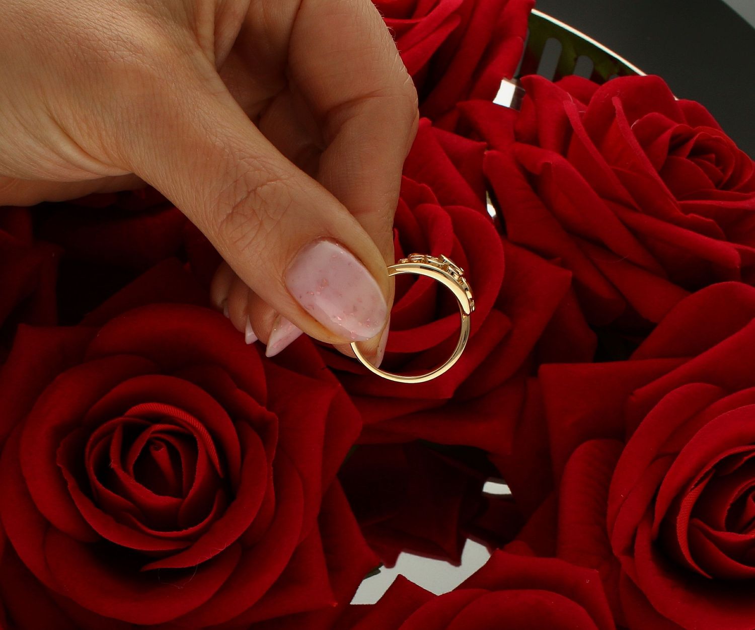 Pierścionek złoty Mix kamieni szlachetnych i Diamentów 585 rozmiar 18 (2).jpg