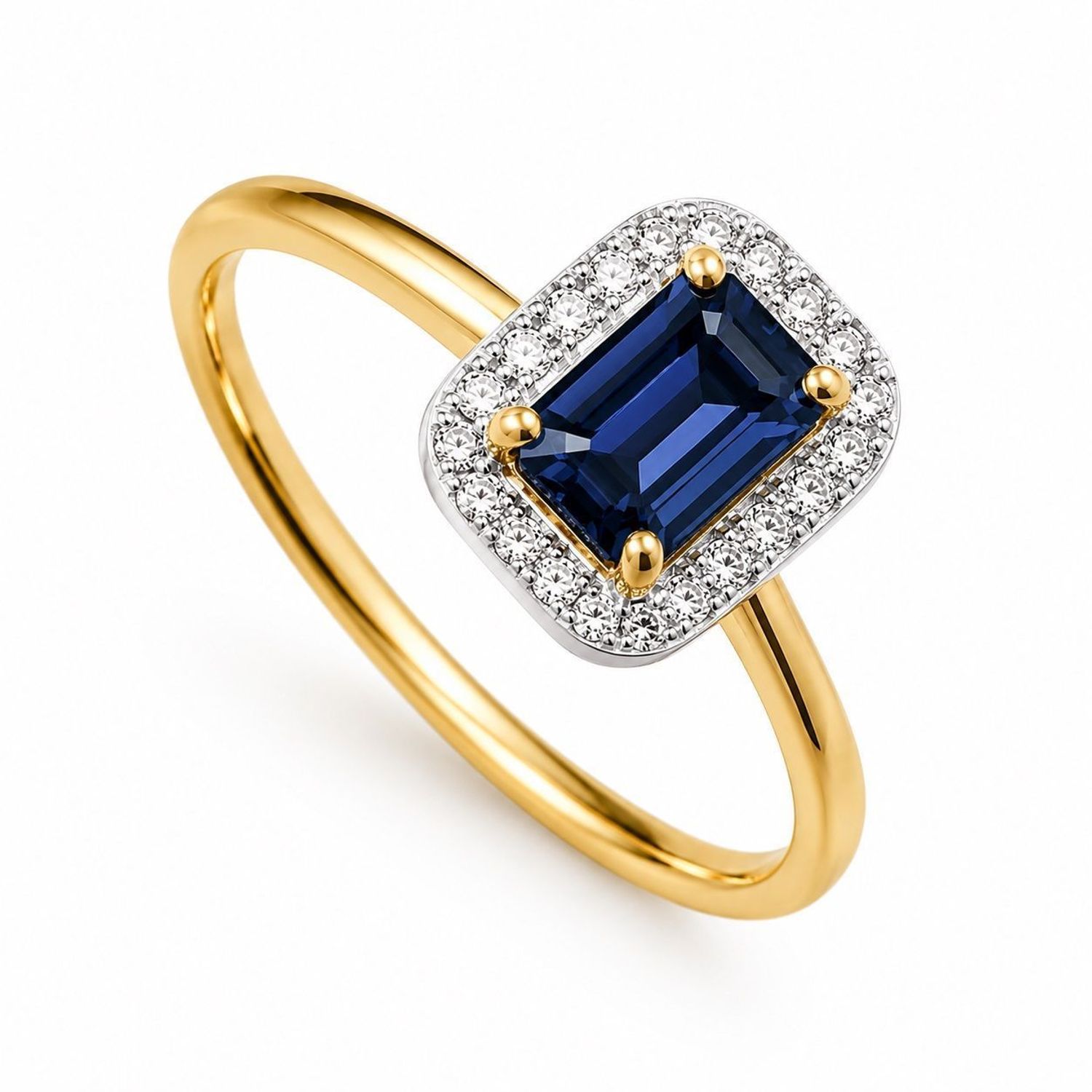 Damski pierścionek złoty 585 Prostokątna markiza z Topazem i Diamentami 0,11 ct RR46085LBTY Au.jpg