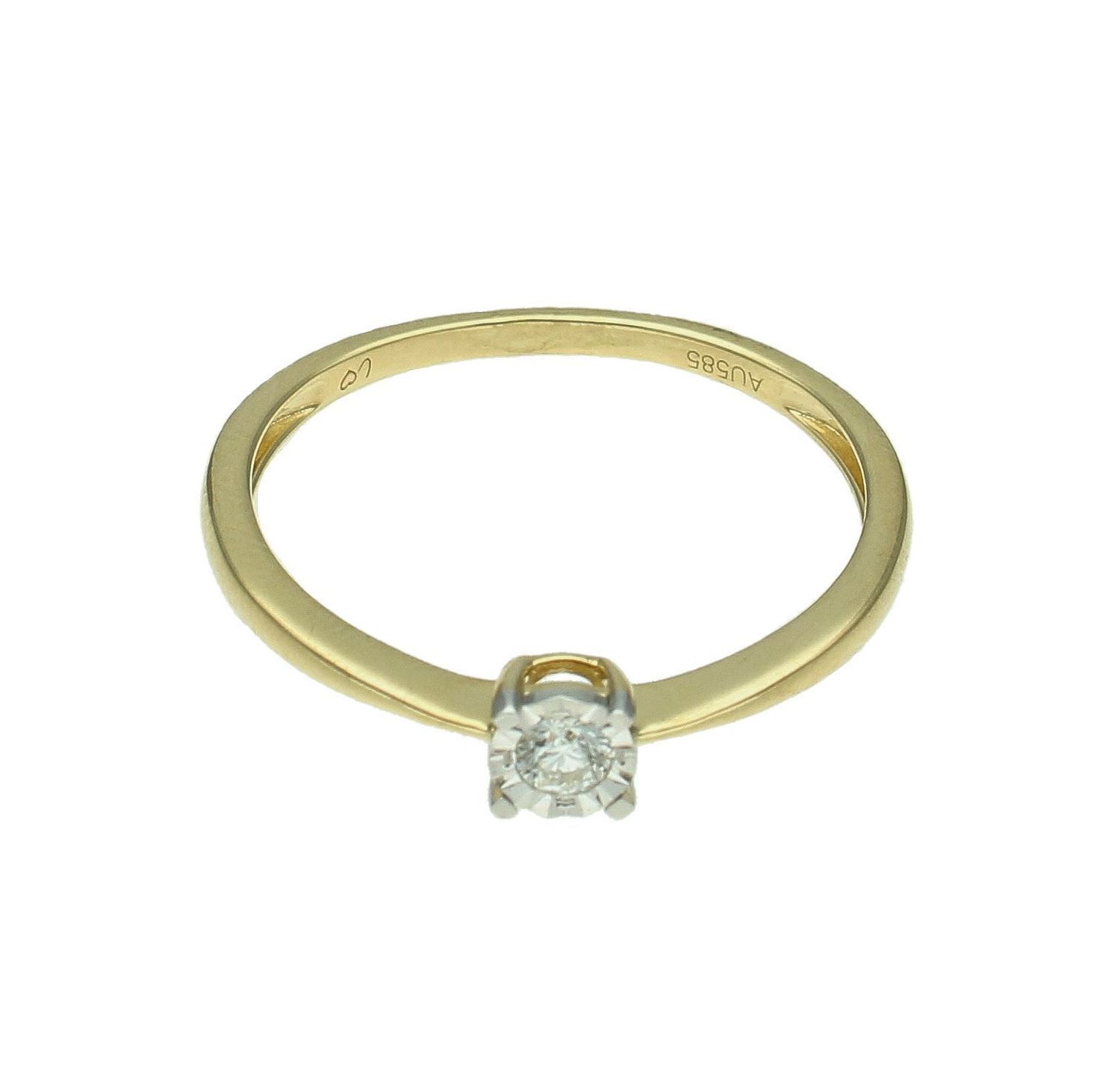 Złoty pierścionek damski 585 z Jednym centralnym Białym Diamentem 0.41 ct RR47799IGIY.jpg