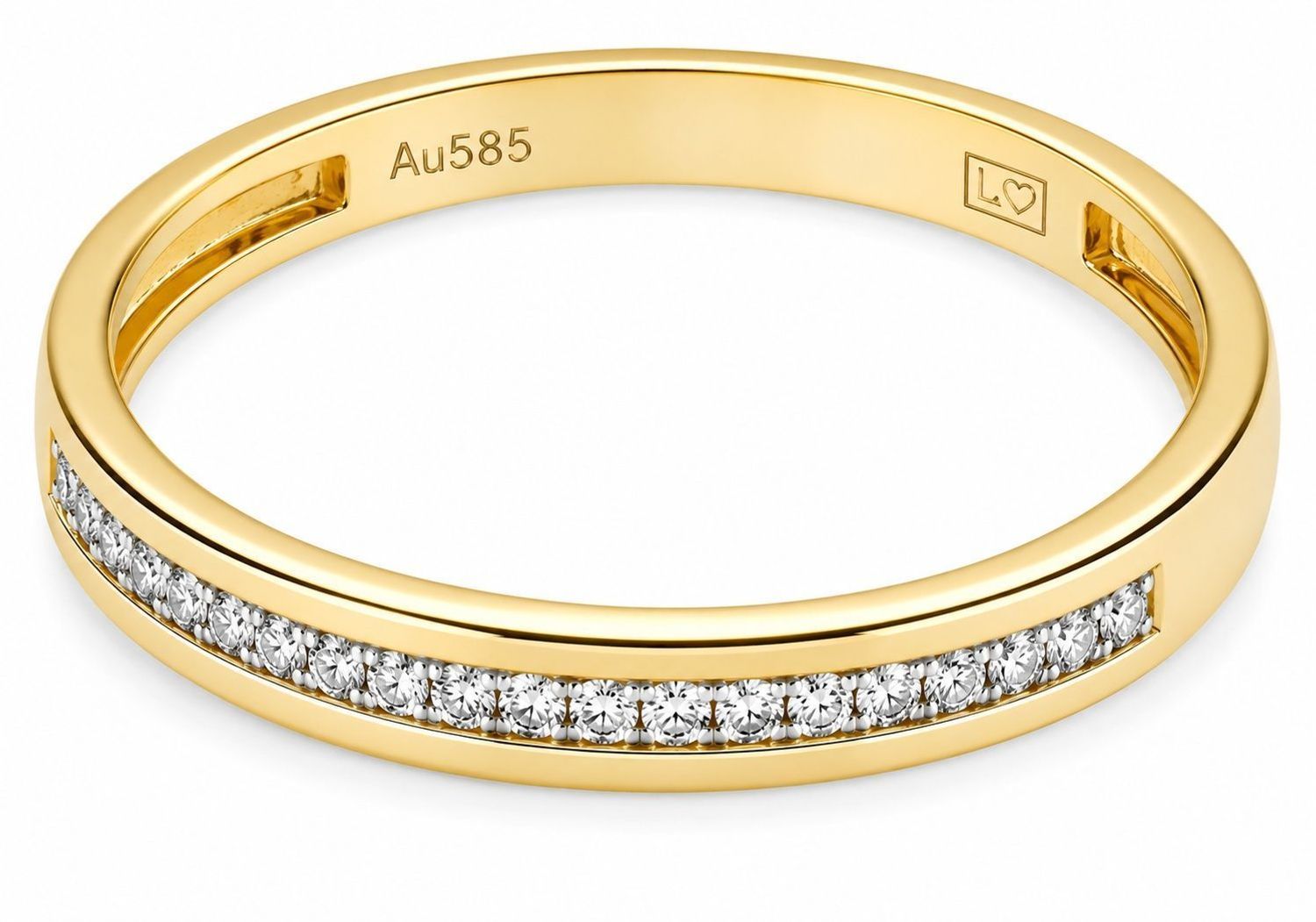 Złoty pierścionek obrączkowy 585 z 19 diamentami 0,07 ct RR55662Y.jpg