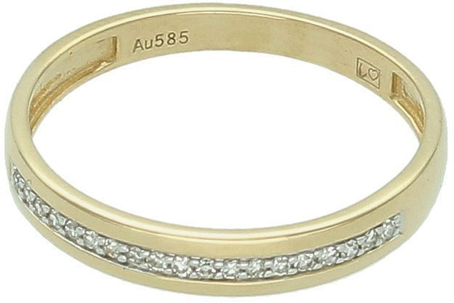 Złoty pierścionek obrączkowy z diamentami 0,07ct GHSI – RR55662Y, rozmiar 14, próba 585.jpg