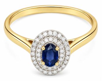 Złoty pierścionek damski 585 z szafirem i 44 brylantami 0,11 ct.jpg