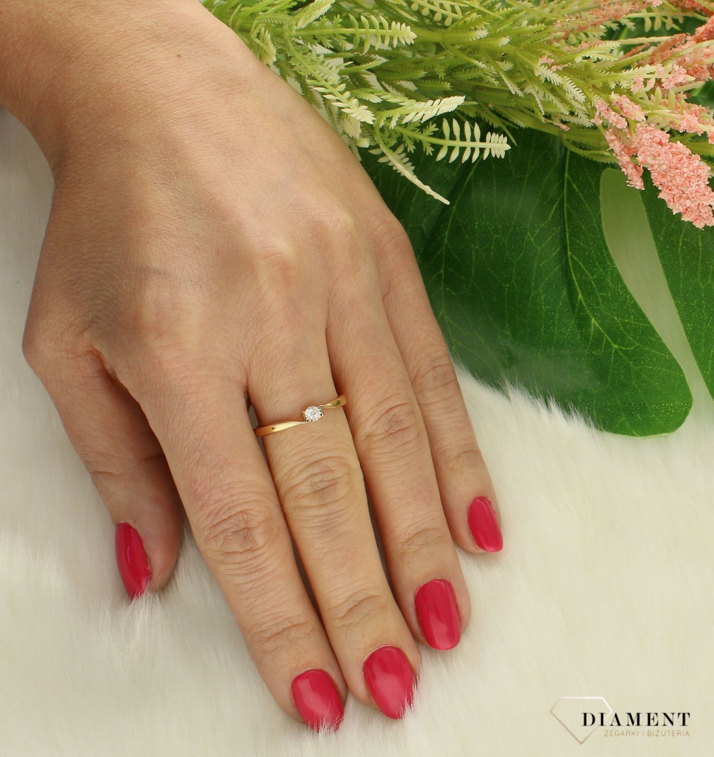 Pierścionek z Diamentem  Otulony złotem  DIAMENT 585 RR588Y16 (2).jpg