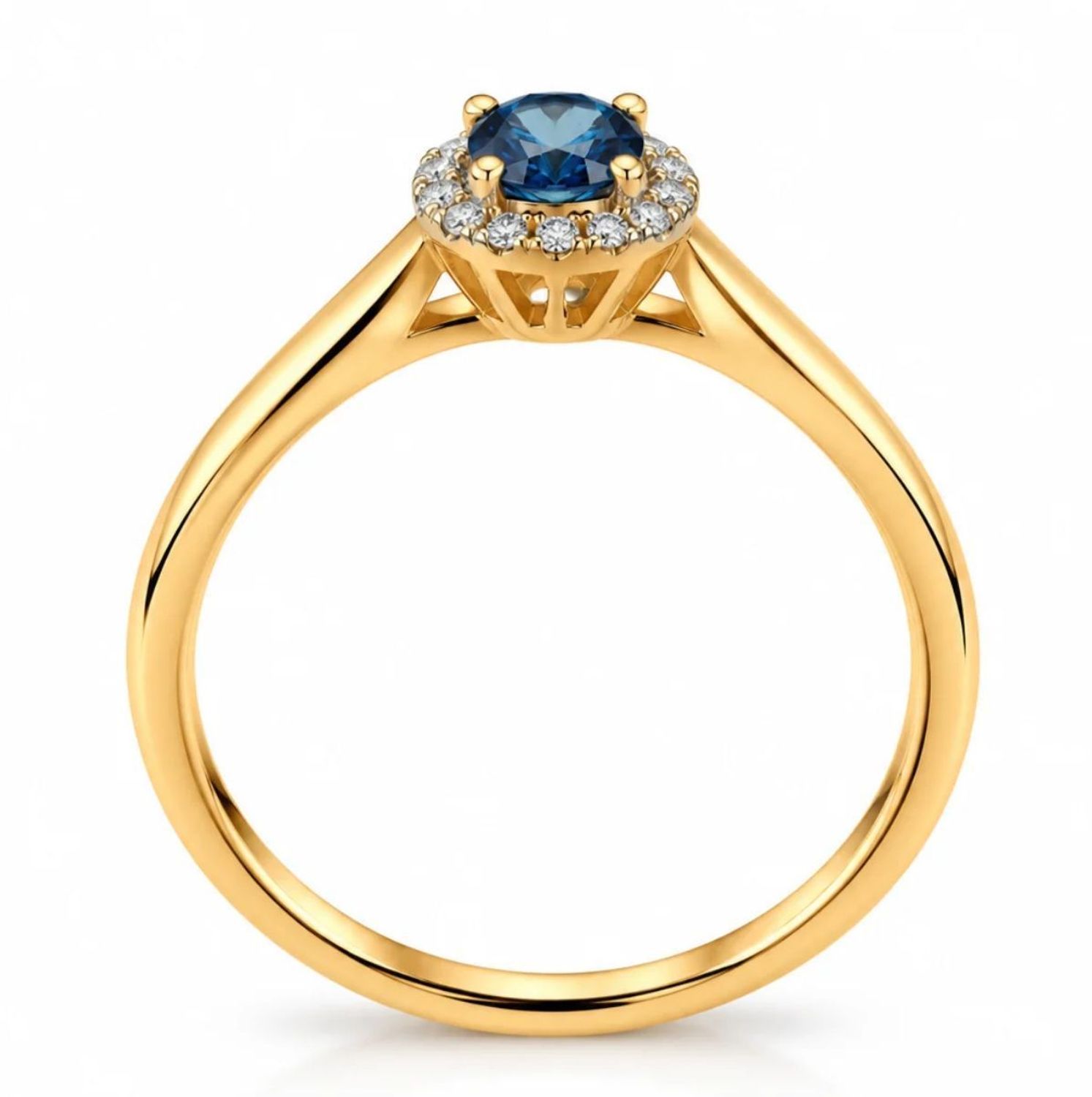 Złoty pierscionek 585 z pięknym topazem London Blue 0,27 ct i 17 diamentami 0,05 ct rozmiar 12 (1).jpg