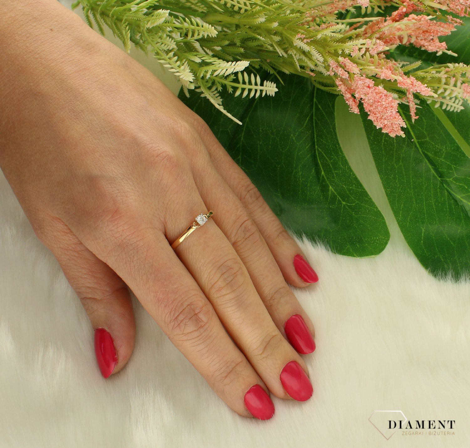 Pierścionek z Diamentem  Otulony złotem  DIAMENT 585 RR632Y15 (2).jpg