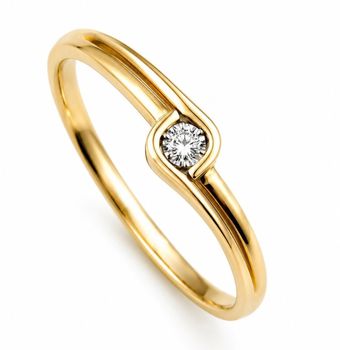 Pierścionek z Diamentem 0,04 ct - Owinięty  Złoto 585  Nowoczesna Elegancjac.jpg