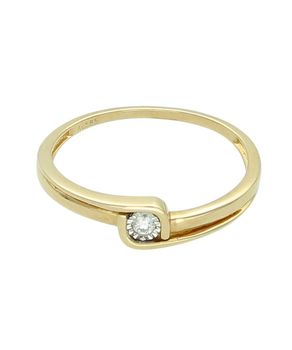 Złoty Pierścionek z Diamentem „Owinięty Diament”  Złoto 585  0,04 ct ,.jpg