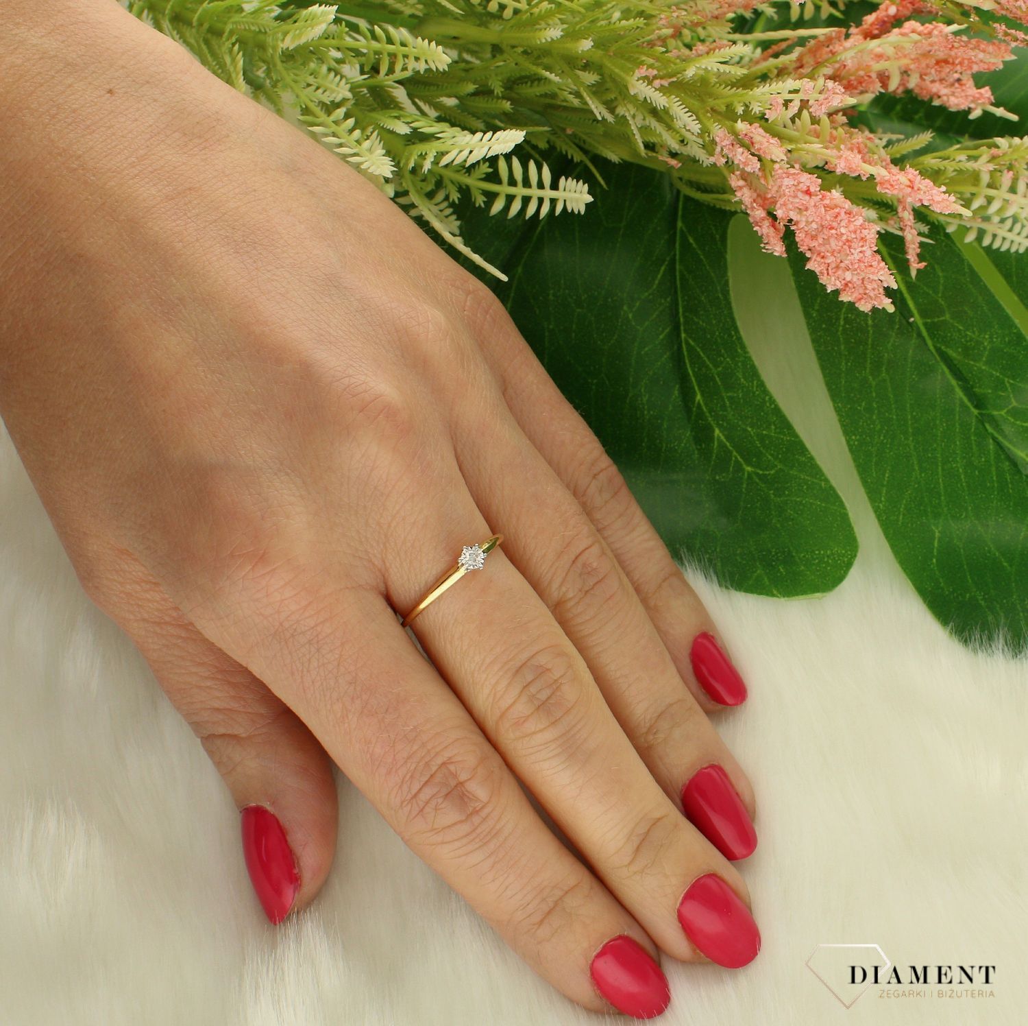 Pierścionek zaręczynowy  Subtelny Diament  585 DIAMENT RR675Y14 (1).jpg