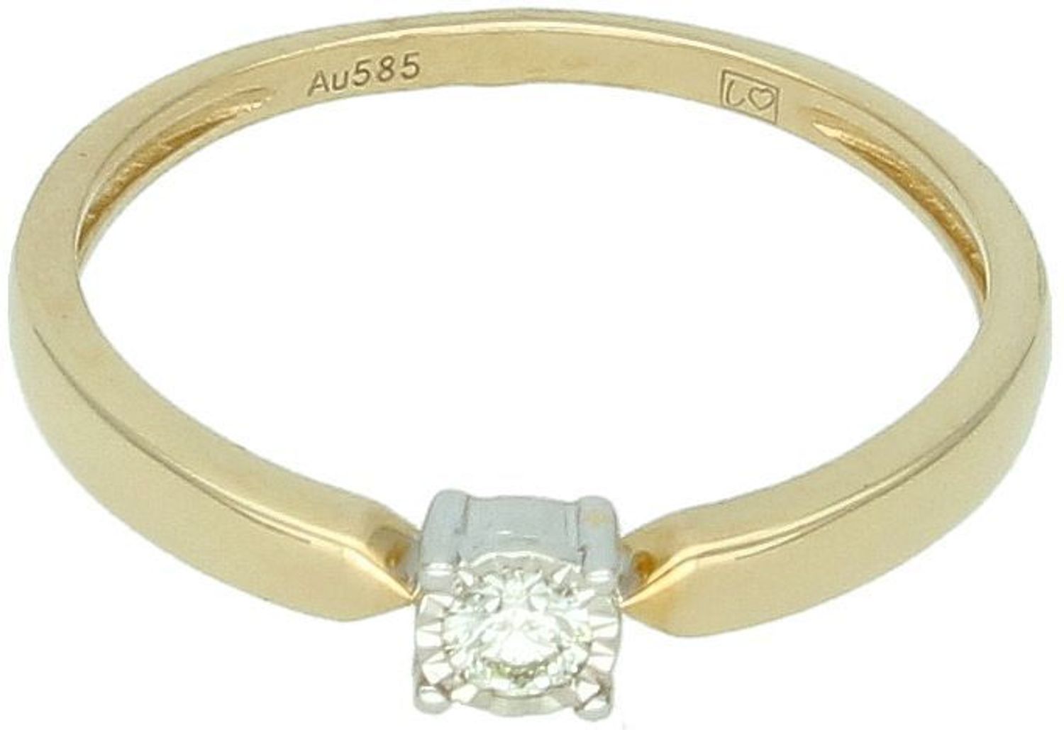 Złoty pierścionek z diamentem 0,09ct GHSI – RR774Y, rozmiar 17, próba 585 Au.jpg