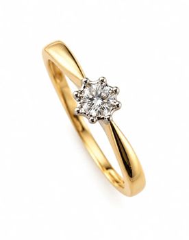 Złoty pierścionek z diamentem 0,15 ct – złoto próby 585, rozmiar 13 GHSI 0,15ct1 (4).jpg