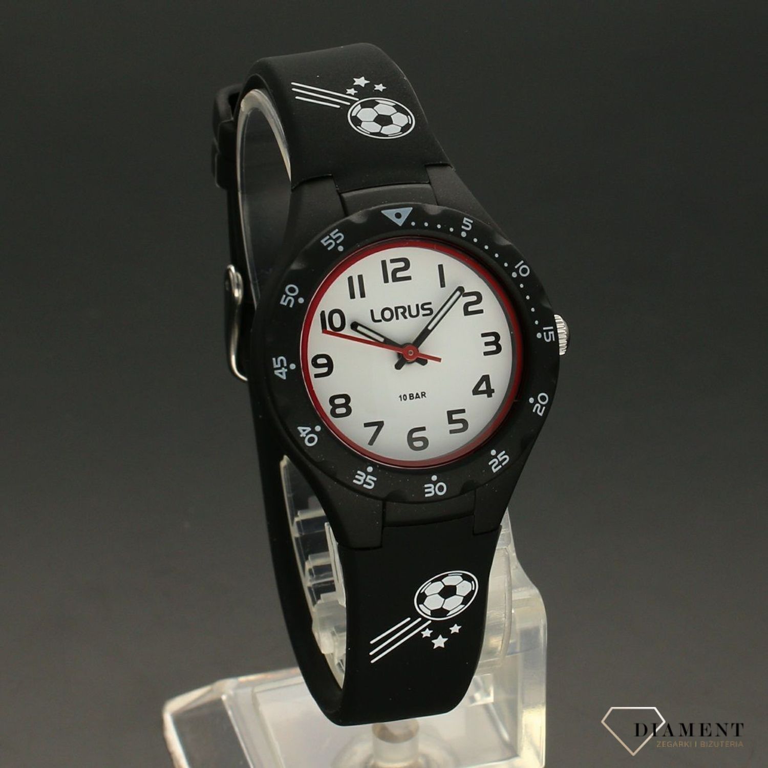 Zegarek dla chłopca Lorus 'Czarny pasek z piłką' RRX45GX9.jpg