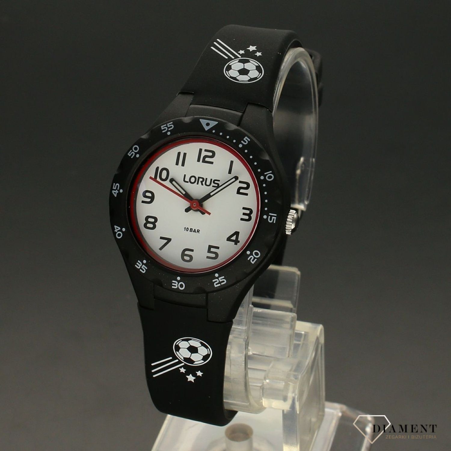 Zegarek dla chłopca Lorus 'Czarny pasek z piłką' RRX45GX9.jpg