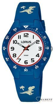 Zegarek dla chłopca Lorus 'Niebieski pasek z dinozaurami' RRX49GX9.jpg