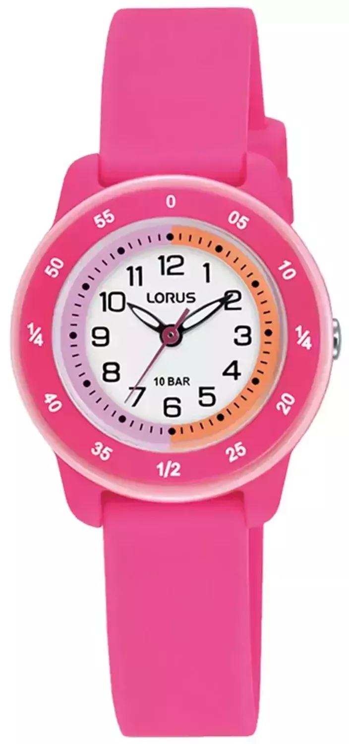 Zegarek dziecięcy LORUS RRX57JX9 Zegarek dla dziewczynki Lorus różowy RRX57JX9 wyposażony jest w kwarcowy mechanizm, zasilany za pomocą baterii.1.webp